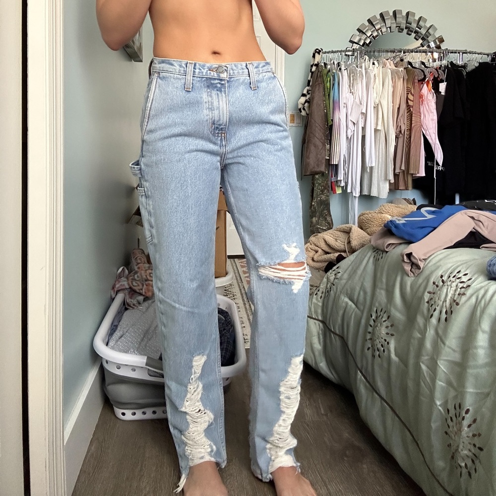 LF carmar blue jeans distressed